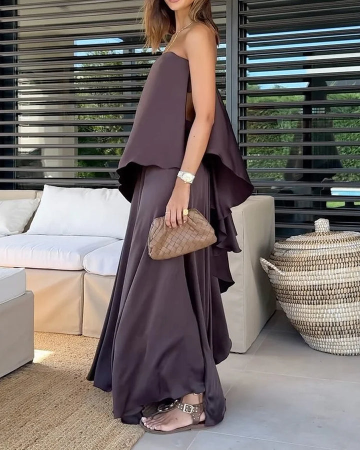 Flavia | Completo Lungo Due Pezzi Asimmetrico Senza Maniche