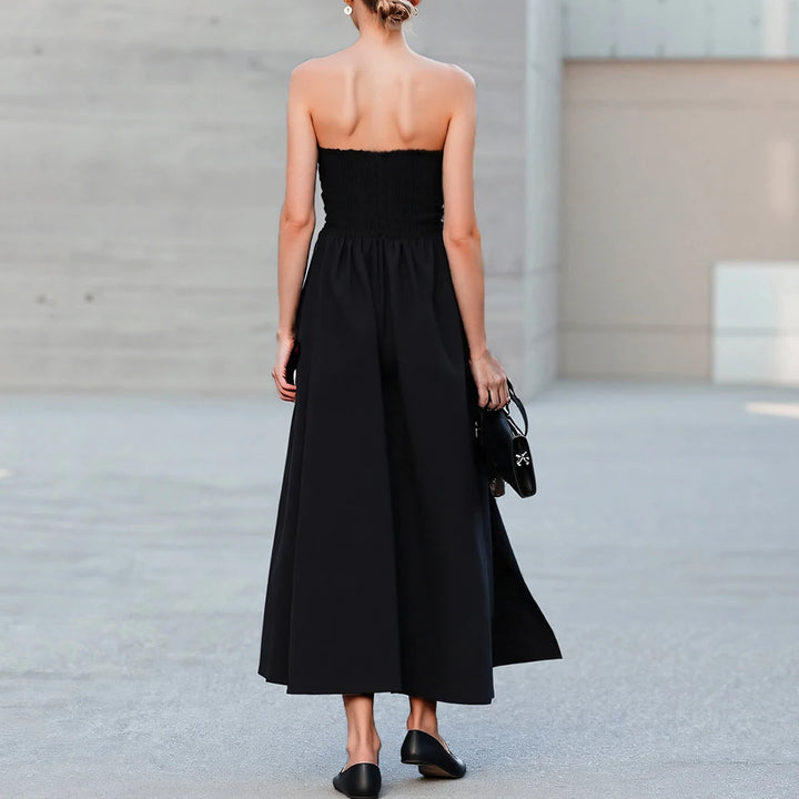 Vivian | Abito Midi Senza Spalline Con Cintura