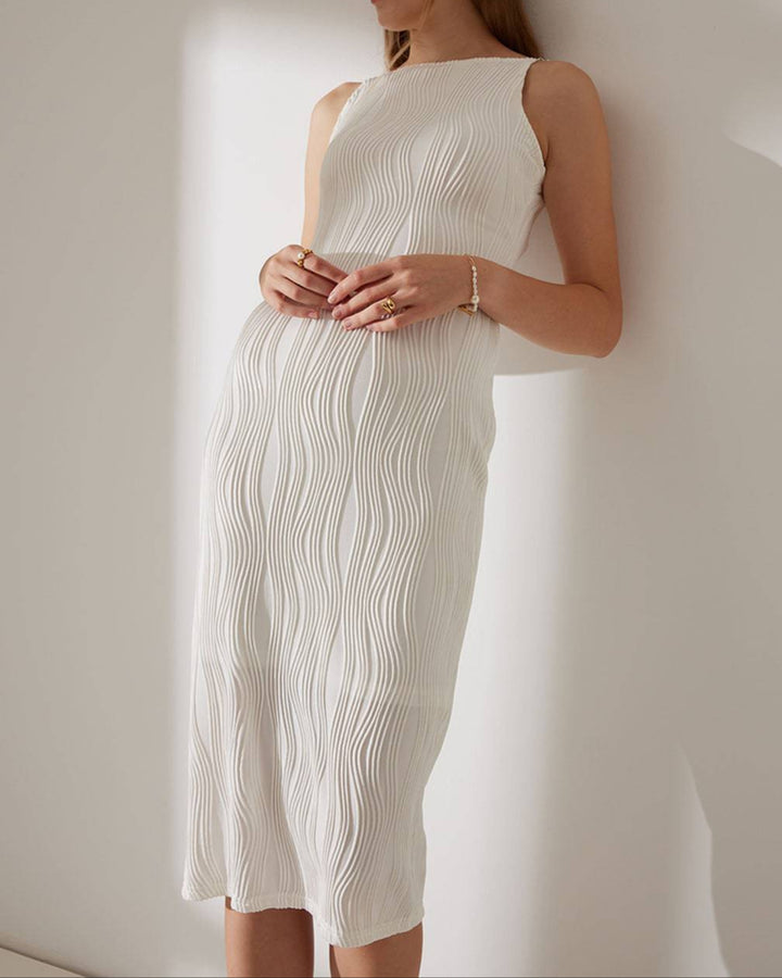 Clara | Abito Midi Con Tessuto Texturizzato