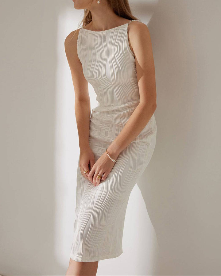 Clara | Abito Midi Con Tessuto Texturizzato