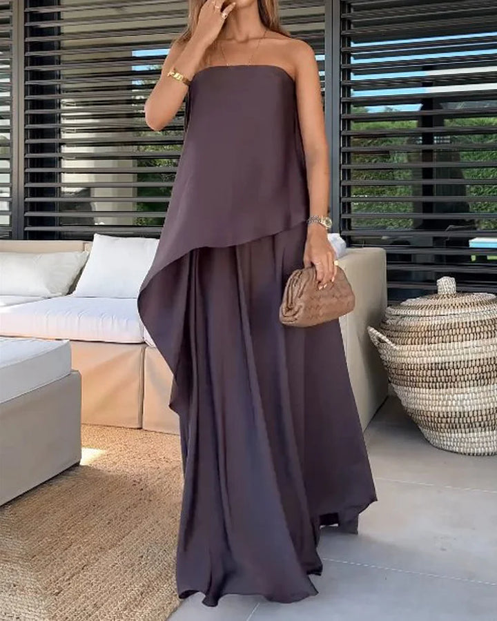 Flavia | Completo Lungo Due Pezzi Asimmetrico Senza Maniche